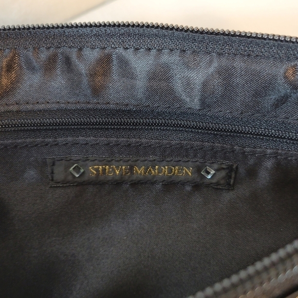 NWT! Steve Madden: Black Patent Leather Gem Studded Small Clutch Bag Purse - Picture 5 of 6